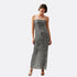 Elmi Shimmer Silver Midi Dress